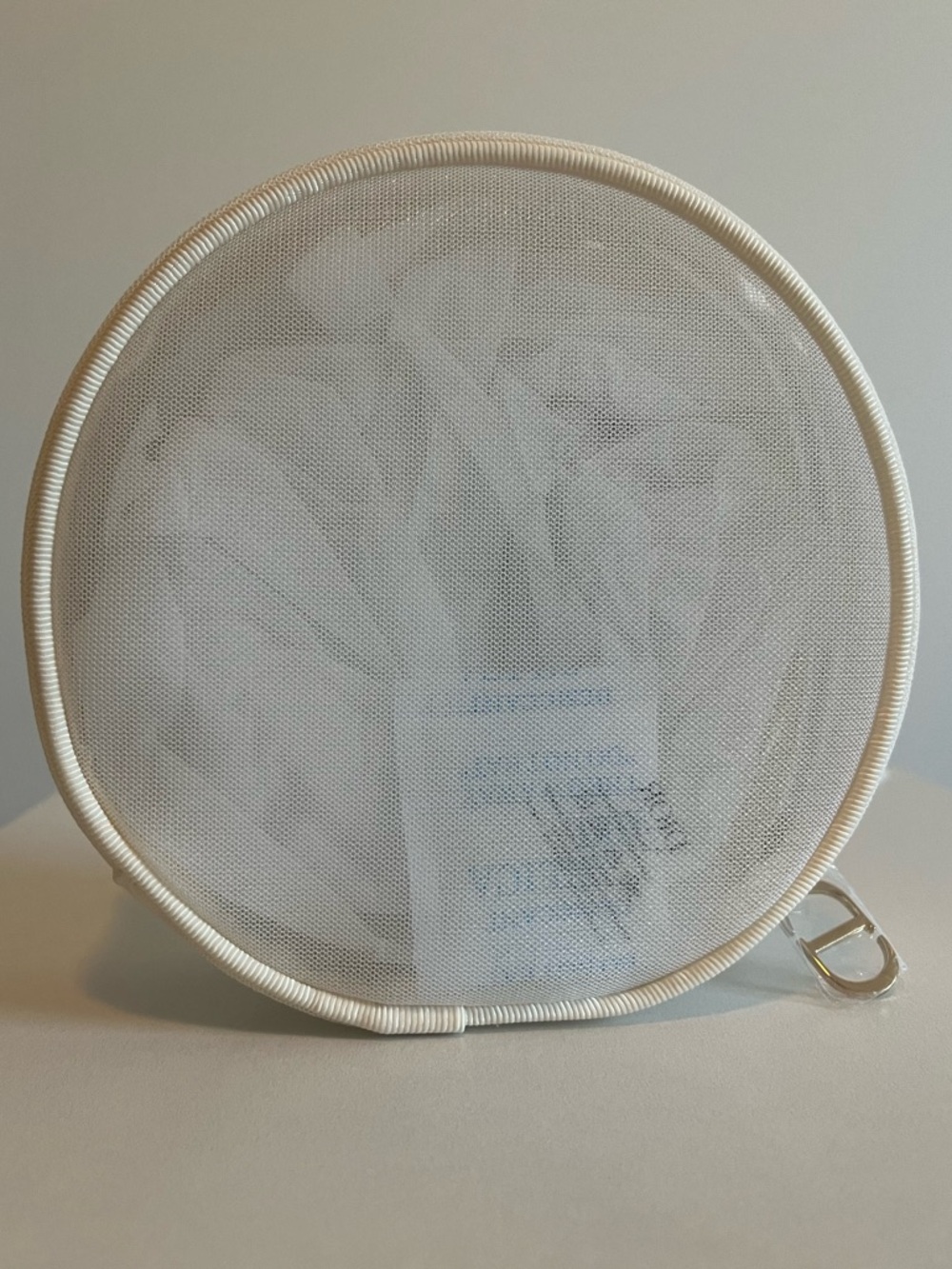 Authentic Dior Beauty Pink & Gold Embroidered Butterfly Round Mesh Makeup Pouch - Picture 4 of 10